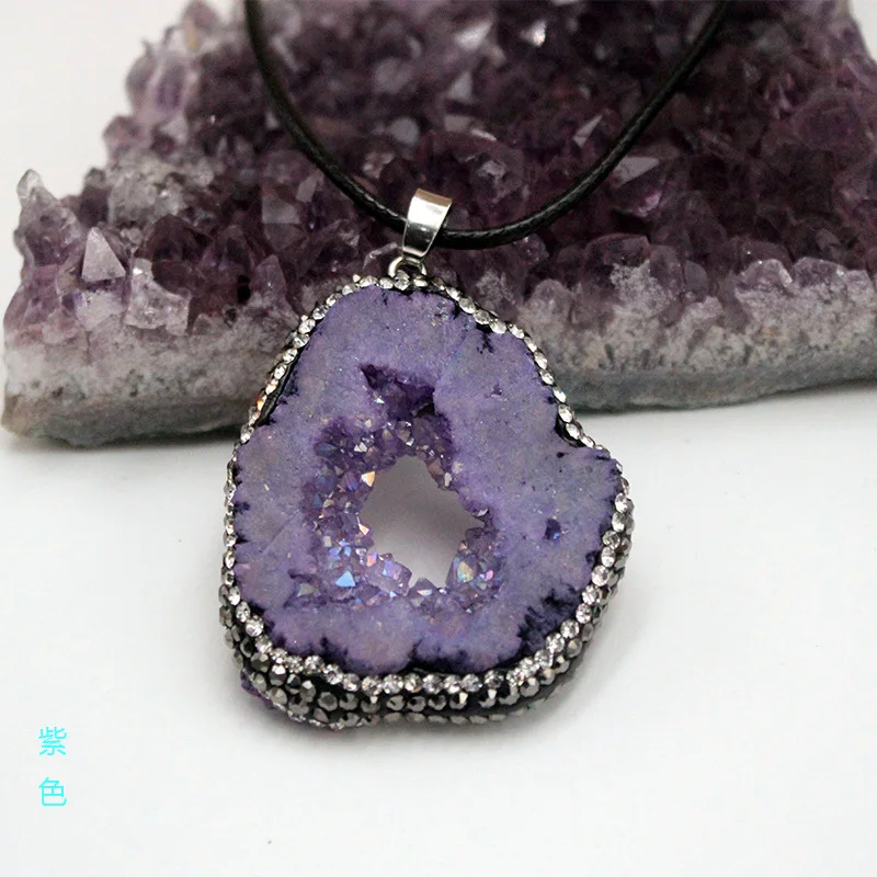 Натуральные грубые камни красочные нестандартные хрустальные подвески