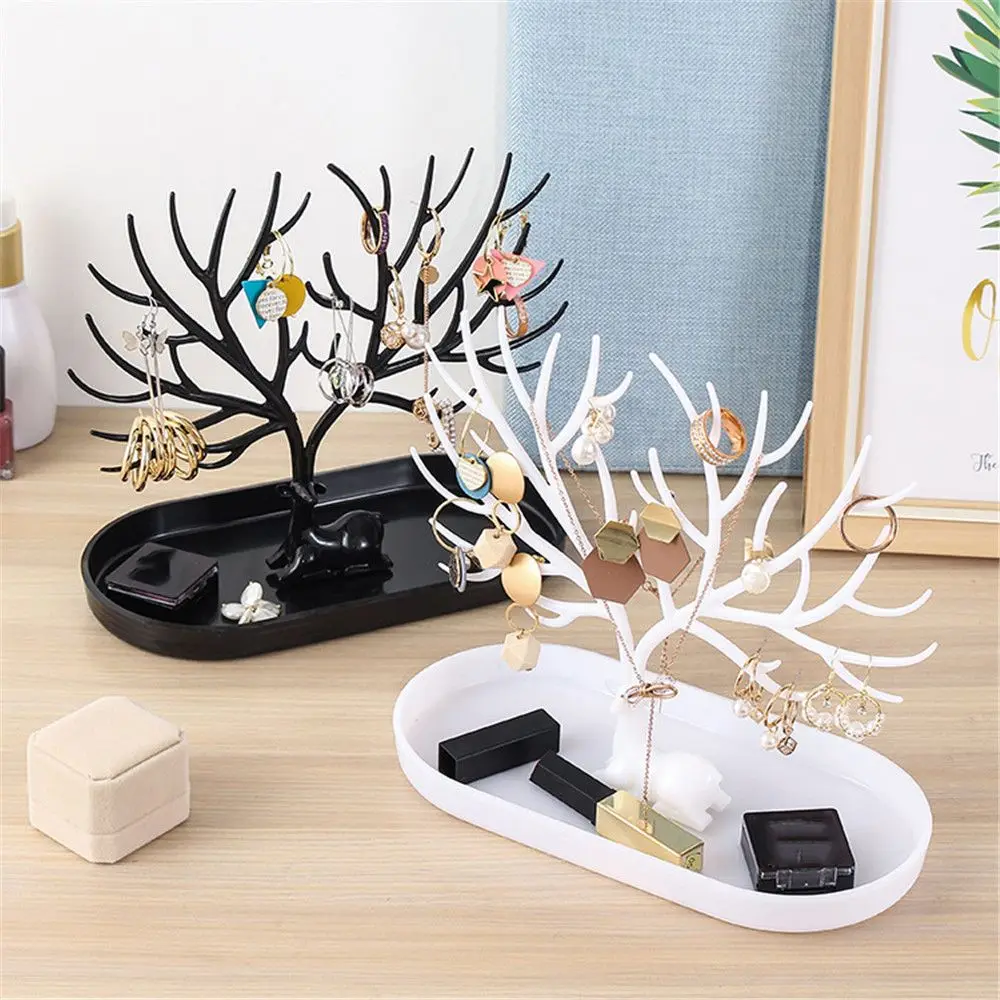 

Creative Deer Jewelry Display Stand Earrings Necklace Ring Pendant Bracelet Tray Storage Shelf Racks Necklace Organizer Holder