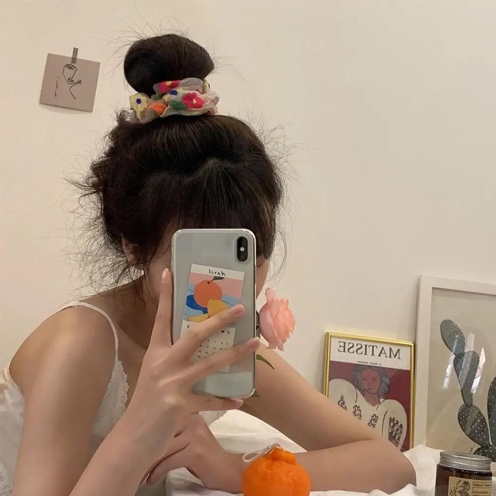 Винтажная вышитая Цветочная лента для волос сетчатая резинка в горошек повязка