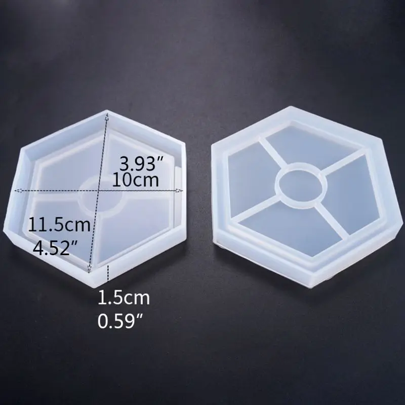 

Hexagon Square Round Teacup Mat Mould DIY Coaster Silicone Mold Crystal Epoxy Resin Casting Molds