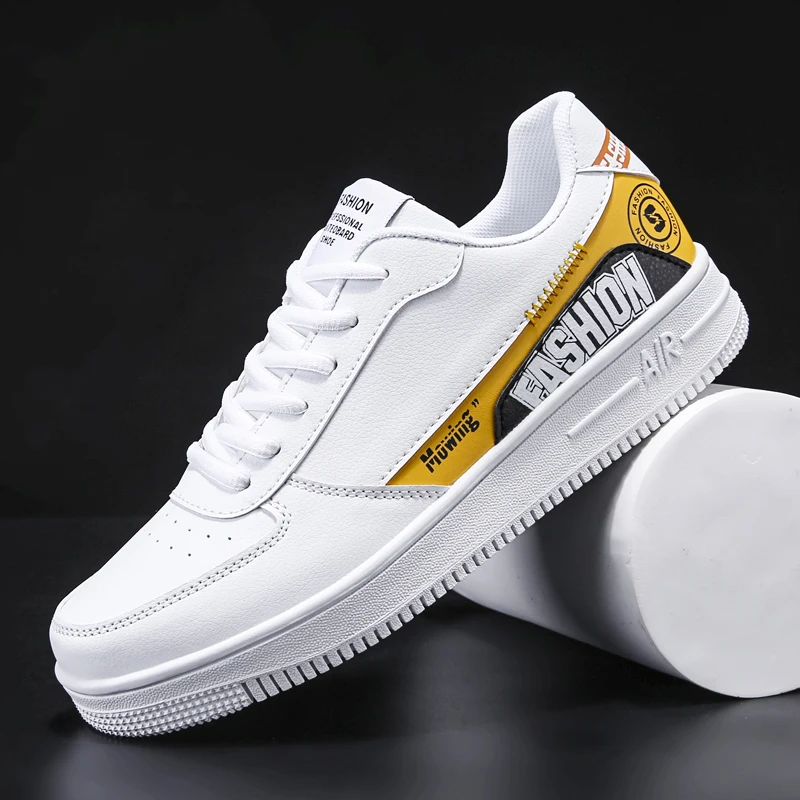 

New men's shoes Korean version of jiany men's casual leather sneakers all-match white shoes fashion authentic sneakers