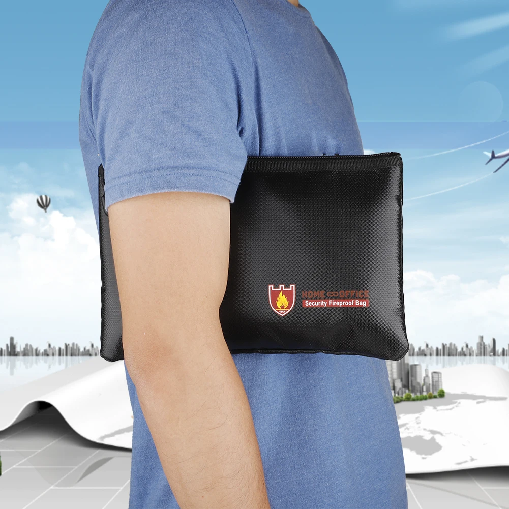 

Fireproof Waterproof Bag Document Bags with Fireproof Zipper for iPad Money Jewelry Passport Storage Multifunctional Safety Bag