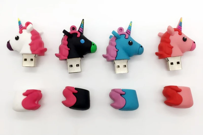 Мультфильм единорог лошадь флэш накопитель 128 ГБ USB флеш 1Гб ТБ 512 256 милый флешки