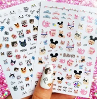 1 sheet newest cat design nails art manicure back glue decal decorations design nail sticker for nails tips beauty hl10