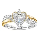 Изысканное кольцо в форме буквы ангела в форме сердца модное женское роскошное кольцо Размер 6-10 подарок на день Святого Валентина юбилей женские кольца 1128