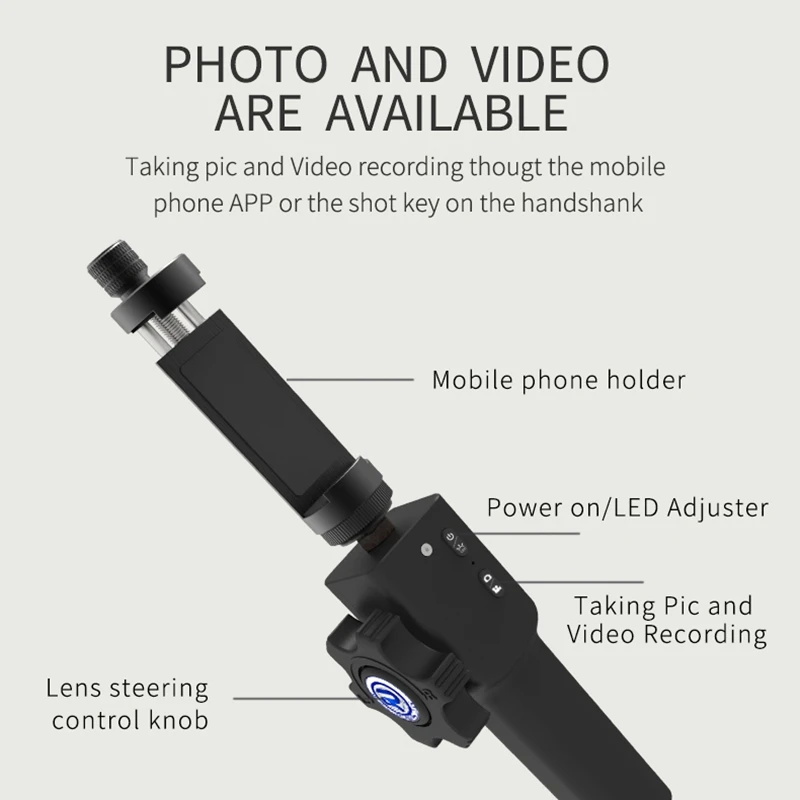 Промышленная камера-эндоскоп управляемый 720P IP67 бороскоп 5 мм зарядных порта USB