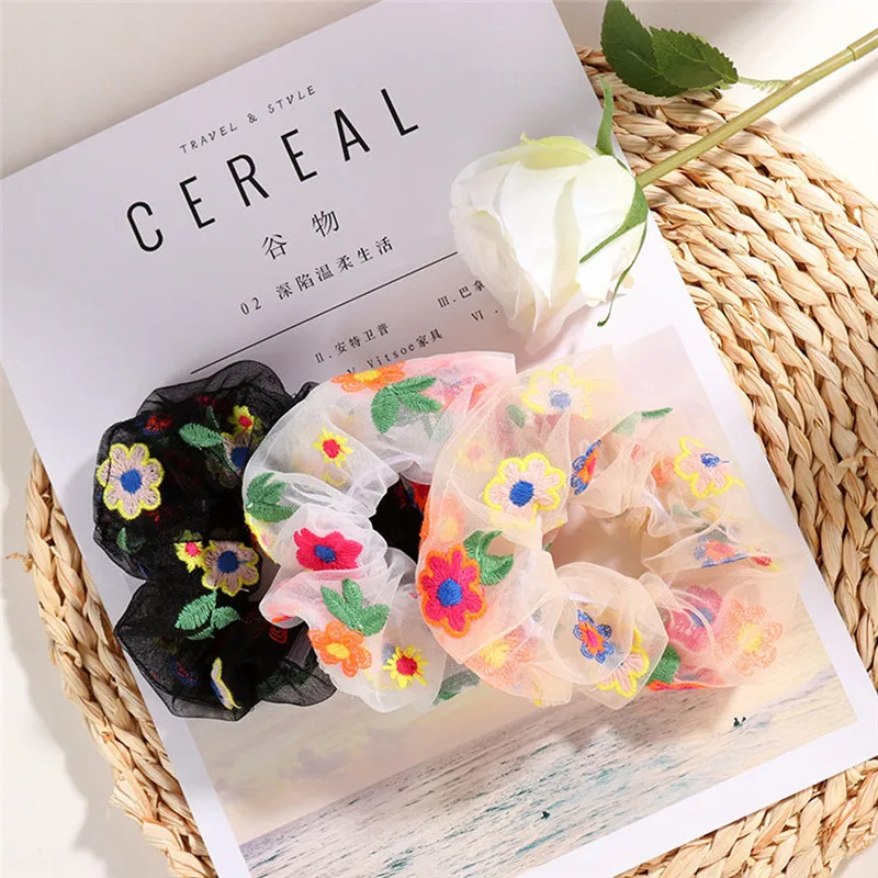 

Sweet Girls Scrunchies chifffon Hair Ties Girls Ponytail Holders Rubber Band Elastic Hairband Hair Accessories