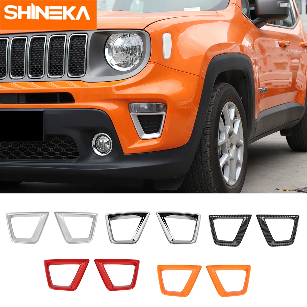 

SHINEKA Lamp Hoods For Jeep Renegade 2019+ Car Front Signal Light Turn Lamp Decoration Cover Stickers For Jeep Renegade 2019+