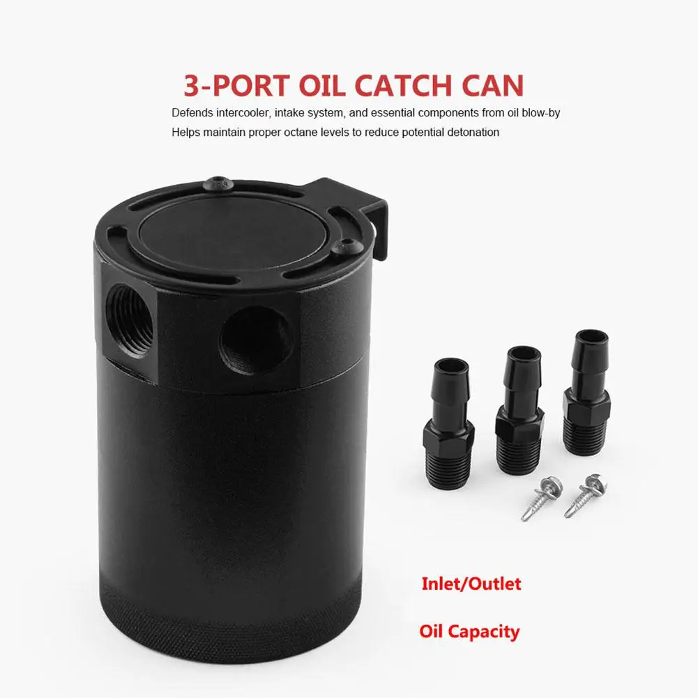 Общий Масляный баллон для автомобиля черный Компактный 3 портовый