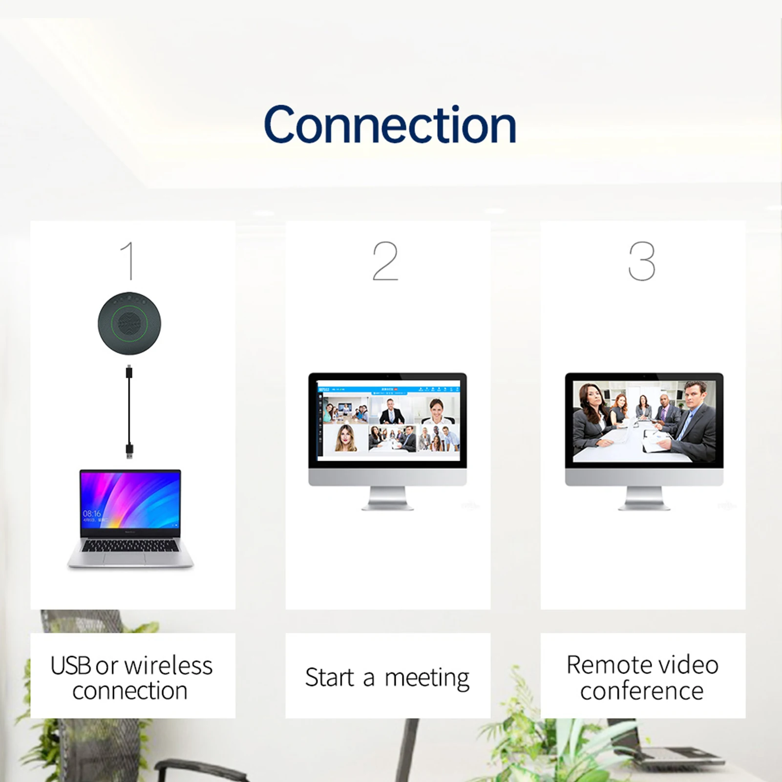 Всенаправленная BT Колонка Aibecy микрофон для конференц-связи компьютерный 360 °