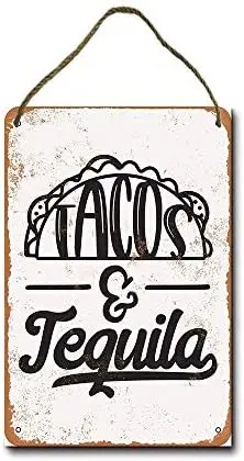 

Metal Sign 8 X 12 Inch Tacos and Tequila Wall Decor Hanging Sign