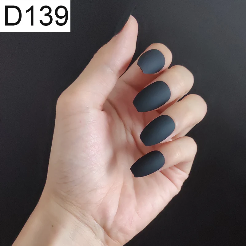 D139 Ballerina x 1P 24 шт./компл. стилет балерина гроб круглый овальной формы с полным покрытием матовая накладные ногти для ног, мягкая на ощупь, накладные ногти искусственные ногти Нейл Арта, набор - Цвет: D139 Ballerina x 1P