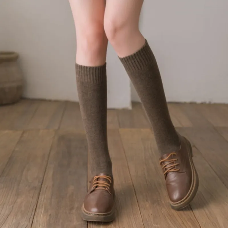 

Long terry calf socks, autumn and winter thickened towel socks, warm thigh-high and knee-high solid colour calf socks 99