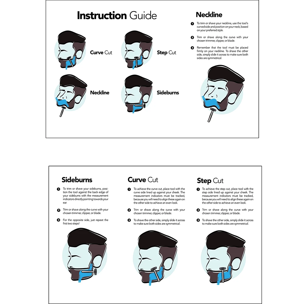 2019 двухсторонний шаблон для укладки бороды ABS гребень мужские инструменты бритья