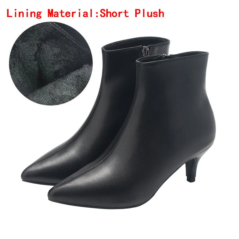 Black(heels 5cm) Новые Стильные Ботинки martin с острым носком на высоком каблуке; сезон осень-зима белые ботинки кожаные ботинки женские ботинки весенняя обувь на танкетке - Цвет: Black(heels 5cm)