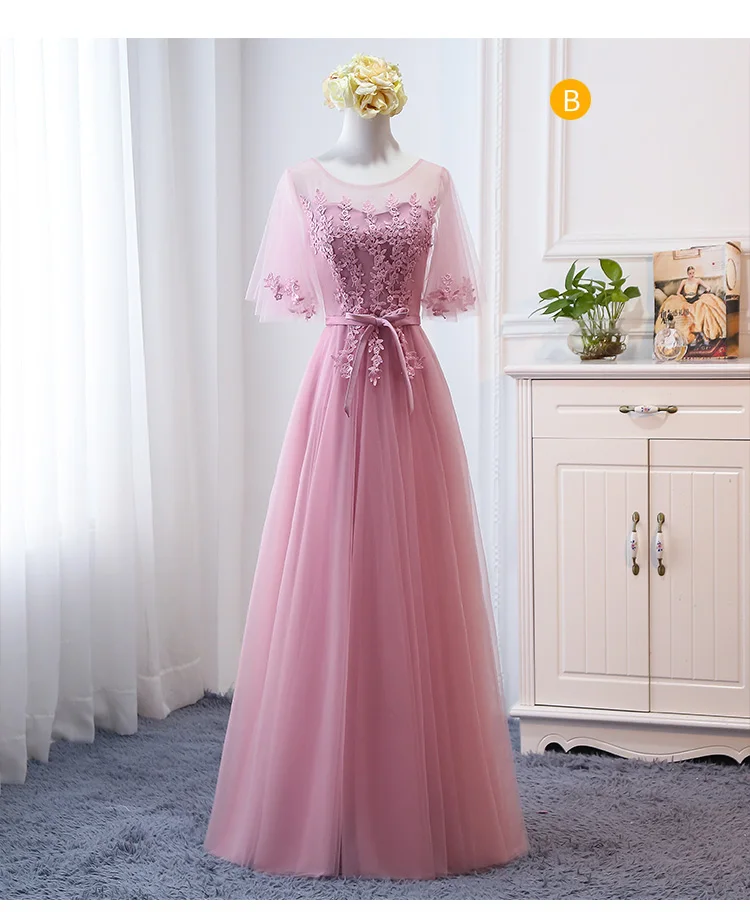 MNZ-9858Z# платье подружки невесты новые зимние рождественские платья средней длины с длинными рукавами г. Бледно-лиловый на шнуровке для девочек
