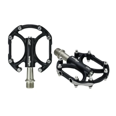 Wellgo алюминиевый сплав Сверхлегкий Wellgo C247 велосипедные Подшипники педали BMX MTB горный велосипед педали 226 г - Цвет: Black