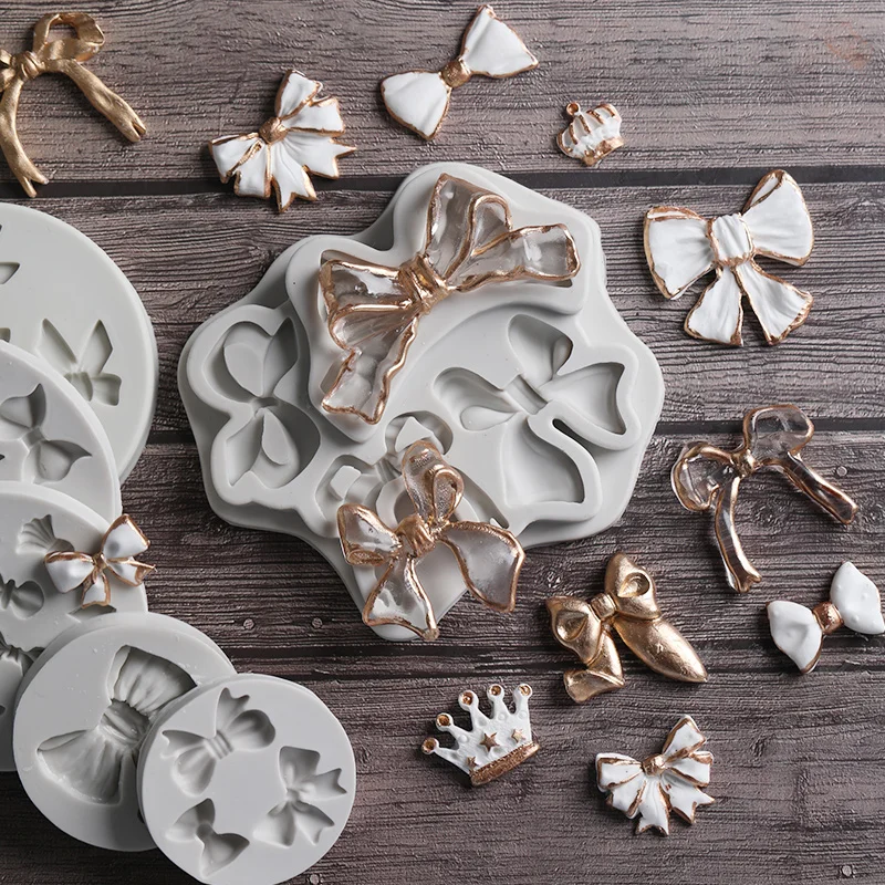 

Bowknots Mold Silicone Baking Accessories 3D DIY Sugar Craft Chocolate Mould Fondant Cake Decorating Bow-knot Resin Art Moulds
