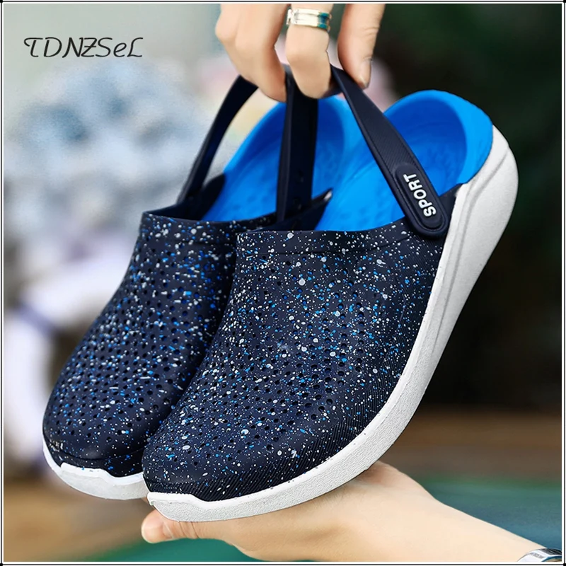 Мужские сандалии-желе с резиновой подошвой зеленые повседневные сандалии для