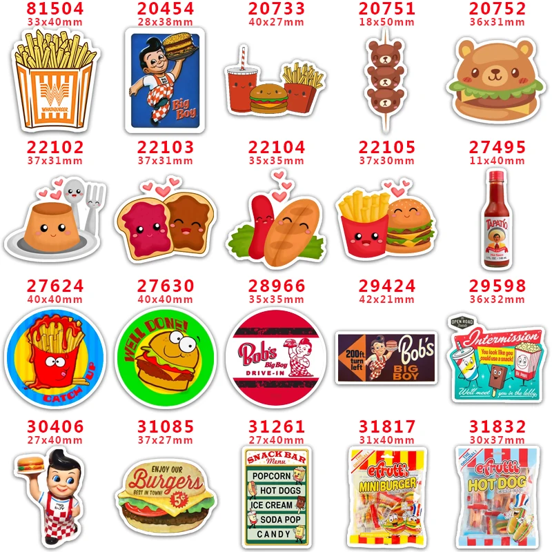 

DIY Craft Supplies Sewing Accessories Cartoon Food Printed Planar Resins Mold 30 Pieces. PR-81504
