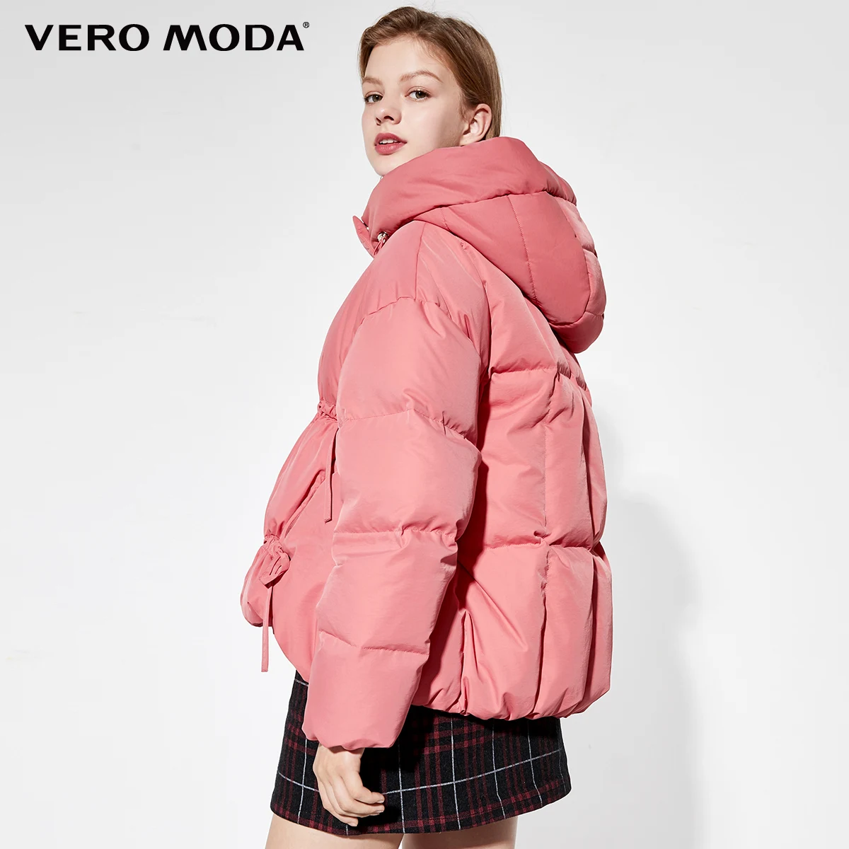 Vero Moda женский Двусторонний пуховик с капюшоном на шнуровке | 319423513
