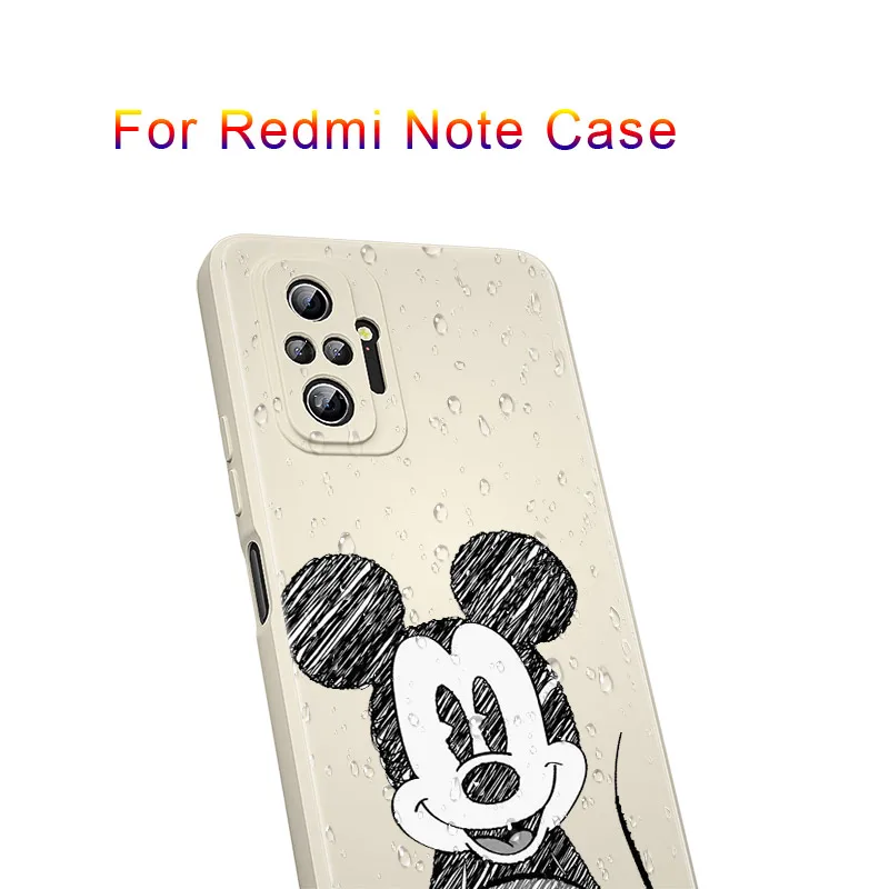 Liquid Silicone Soft Cover Cool Mickey Mouse For Xiaomi Redmi Note 10 10T 9 9T 8T 9S 8 7 6 5 5A Pro Max Phone Case