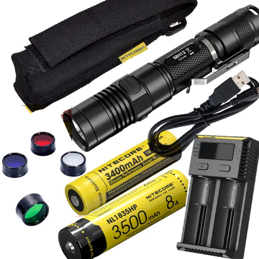 NITECORE MH12GT 1000 люмен светодиодный USB Перезаряжаемый фонарик для