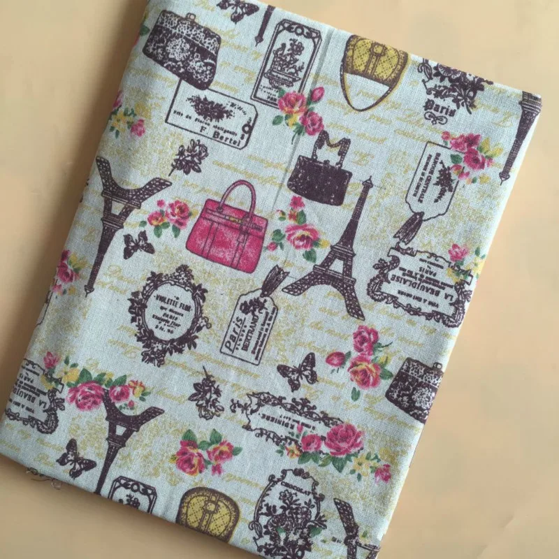 Печатная льняная хлопчатобумажная ткань DIY шитье холщовая ткань хлопок льняная ткань стеганые ремесла Материал текстиль скатерть пружинный чехол