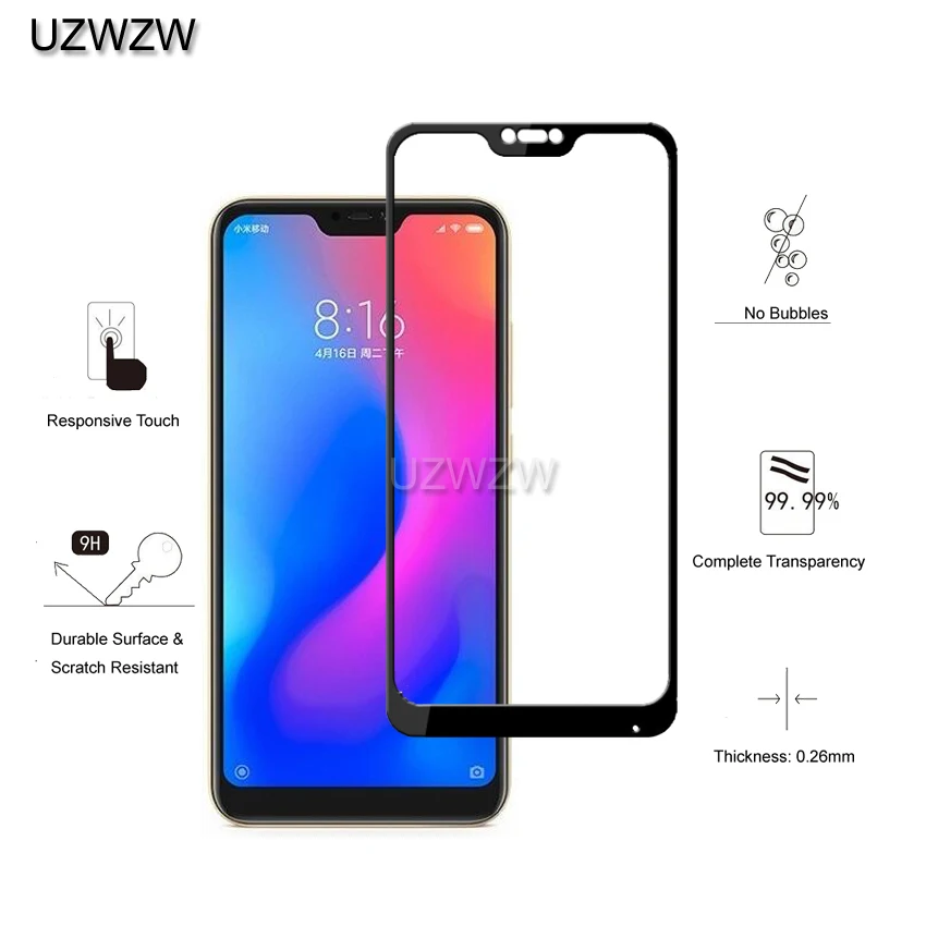 2 шт закаленное стекло для Xiaomi Mi A2 Lite Полное покрытие защита экрана закаленное стекло для Xiaomi Mi A2 Lite