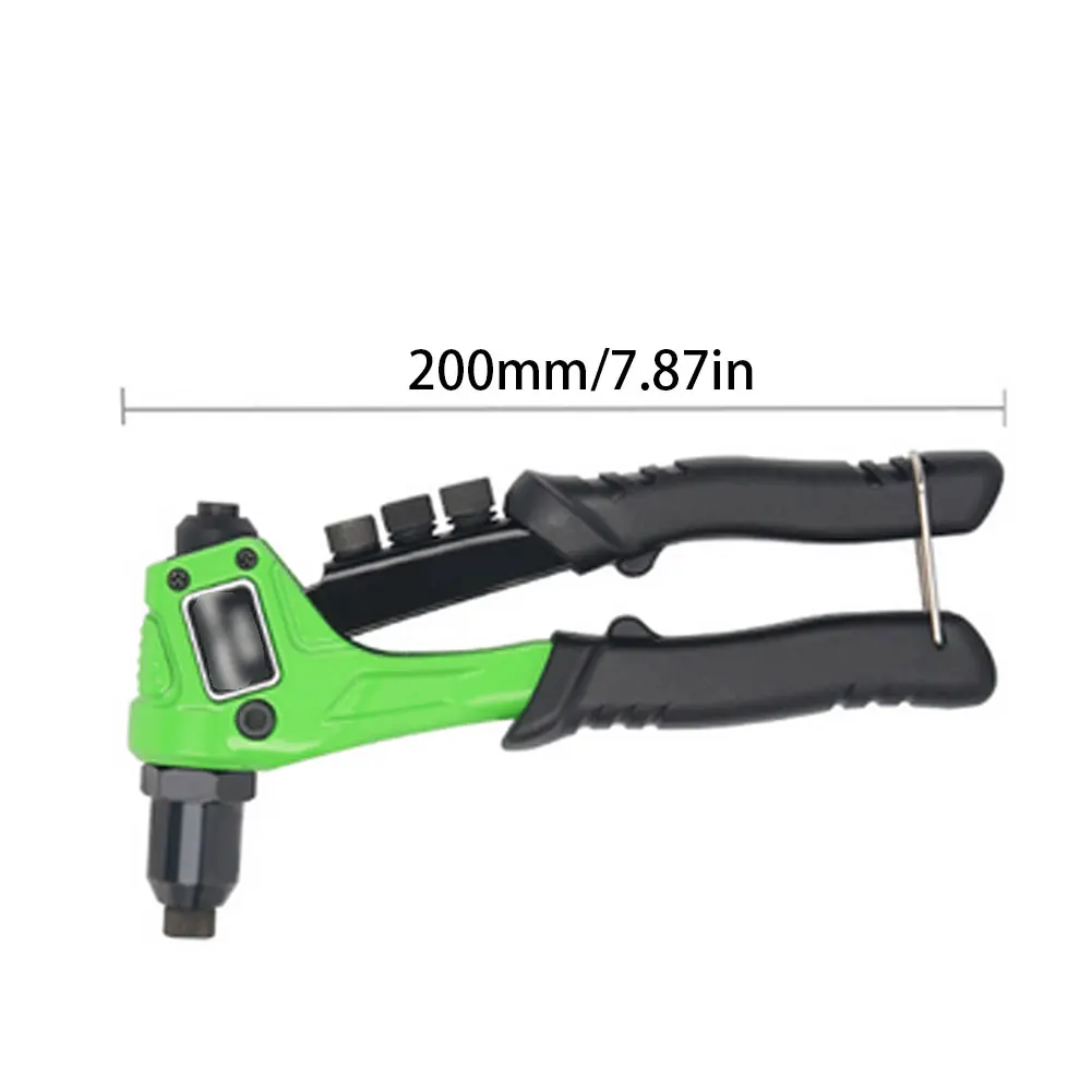 

Hand Riveter Rivet Gun Set Heavy-duty Manual Rivet Gun Automatic Rivet Tool with 4 Adapters 50 Rivet Nuts One-hand Rivet Tool