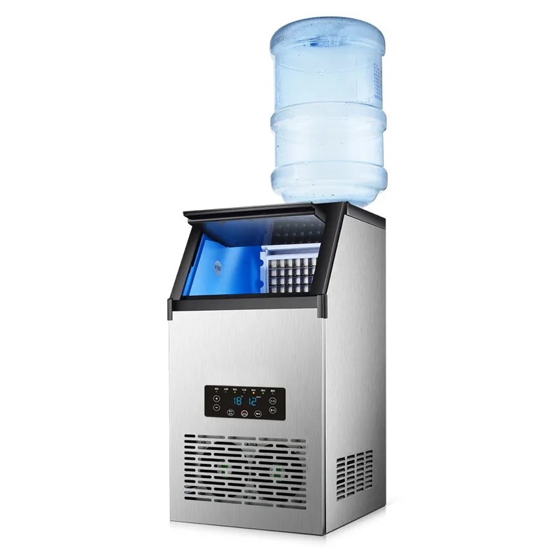 

110V/220V Ice Maker 60KG 70KG 80KG /24H Cube Ice Making Machine Automatic Square Ice Maker Freezer For Restaurants Coffee Shops