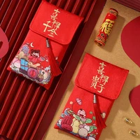 red envelopes hand painted spring festival sealed silk satin red envelopes wedding red packet happy new years