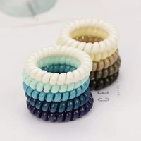 5pcslot new colorful telephone cord women elastic hair rubber bands girls tie gum ponytail hair accessories headwear