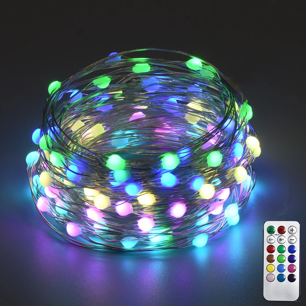 

20M 10M LED Colorful Fairy USB Powered Waterproof String Light 12 Colors 12 Flashing Mode Home Christmas Garlands Timmer Control