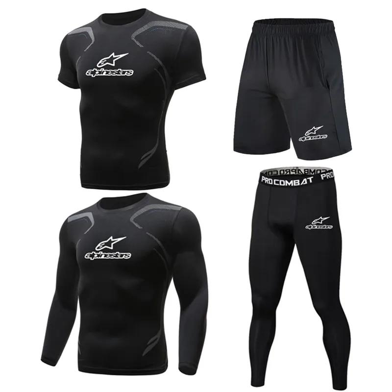 4 шт./компл. мужские спортивные костюмы спортивная одежда компрессионная для