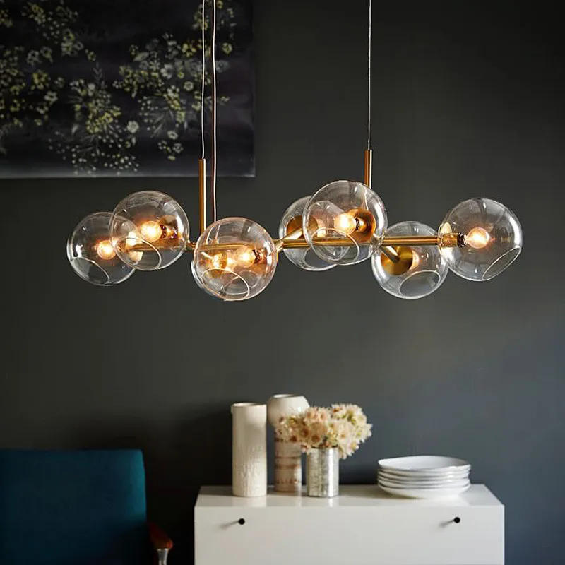 

Modern Pendant Lights Nordic Glass Ball Hanging Lighting Living Bedroom Kitchen Dinning Decor Fixtures Chandeliers Indoor Lamp