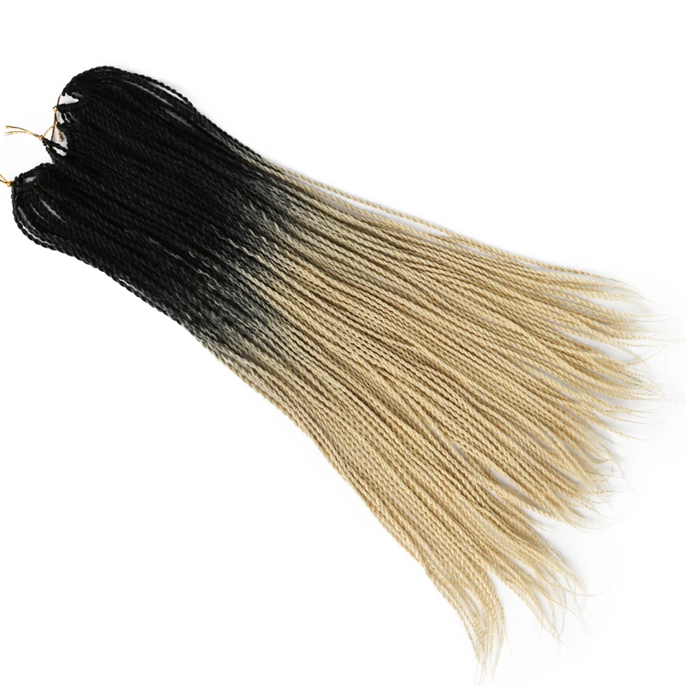 MODERN QUEEN Ombre Senegalese Twist Hair Crochet Braids 22 Inch 20 Roots/Pack Box Synthetic Braiding for Women |