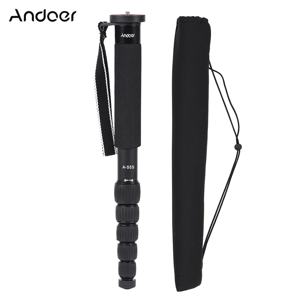 Andoer A 555 6 и секционный компактный портативный Трипод для фотографий алюминиевый
