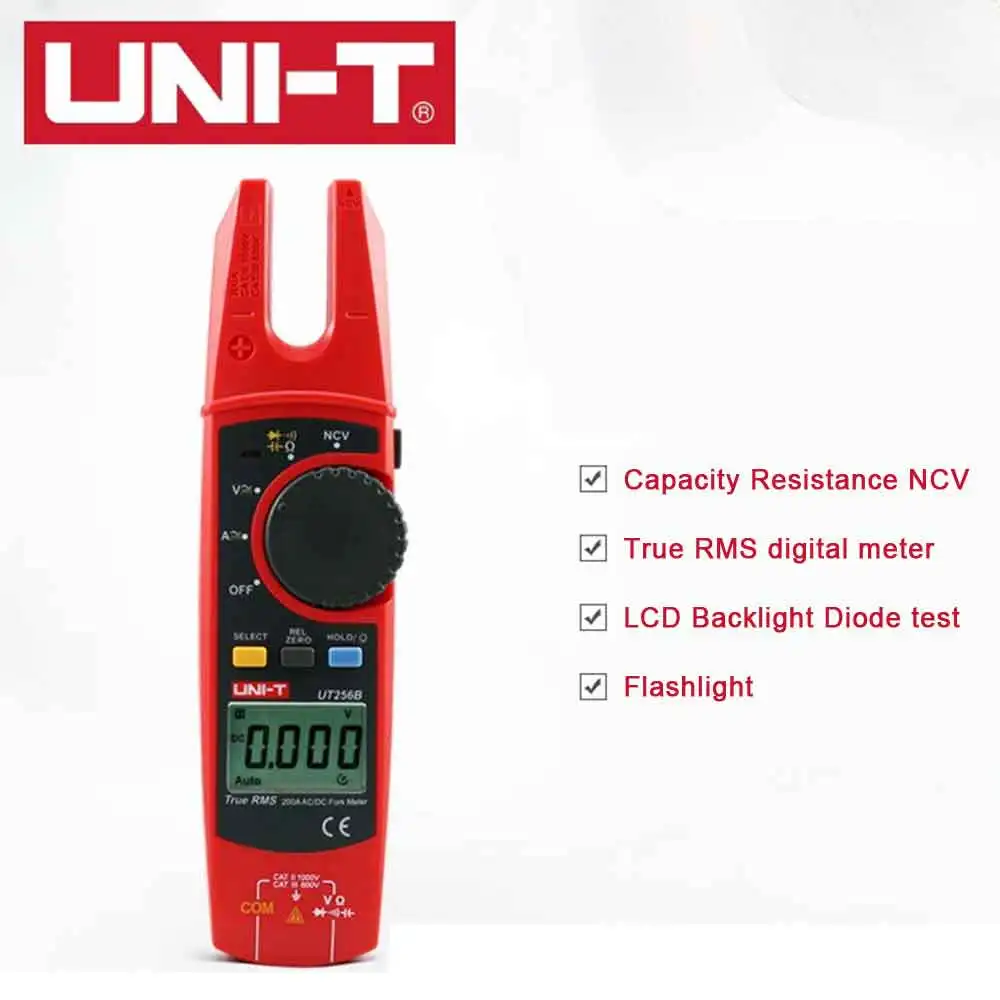 Цифровой мультиметр UNI T UT256B вольтметр с функцией True RMS вилка Auto 200A Измеритель