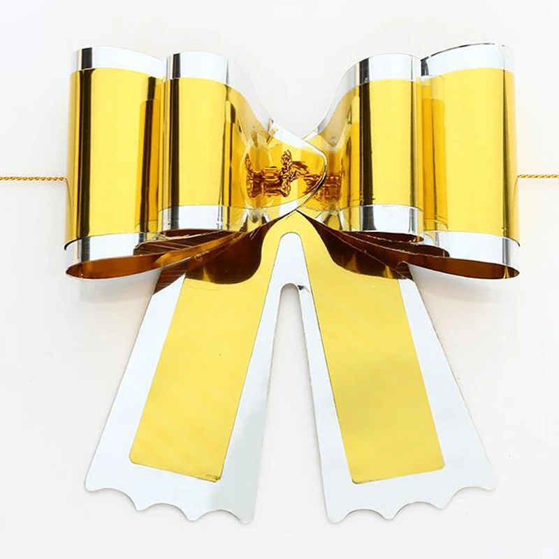 Стильная лента с большим бантом ручной работы цветная двойная Блестящая подарок