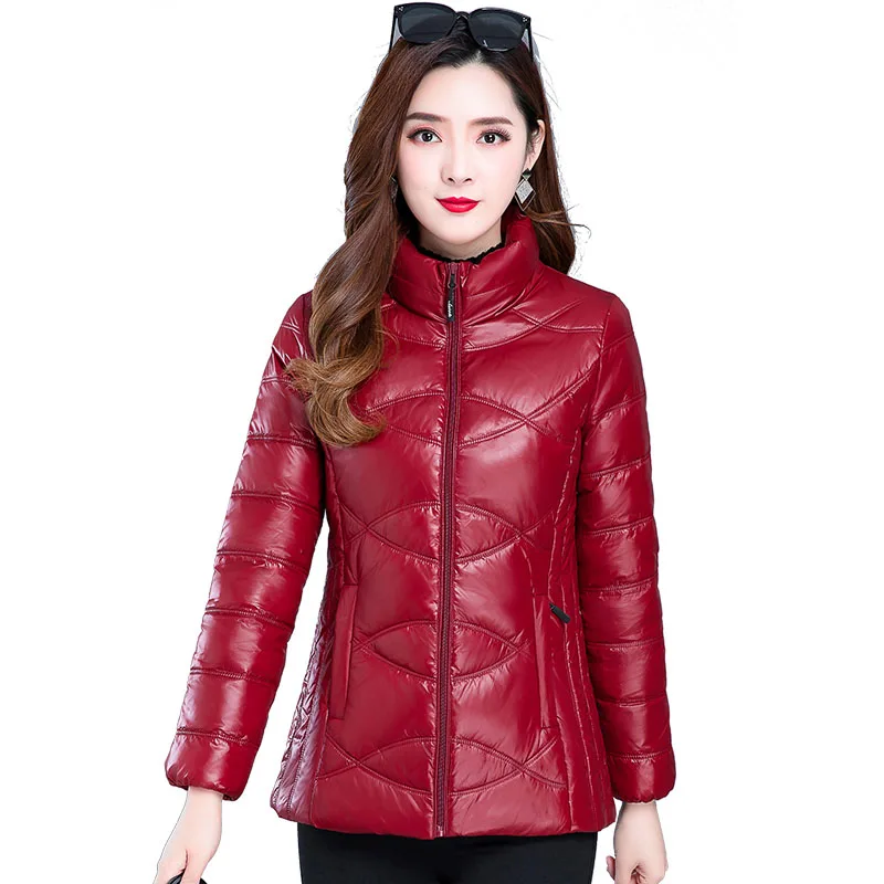 

Женский водонепроницаемый блестящий пуховик, Женское зимнее высококачественное пуховое пальто, женское повседневное универсальное легко...