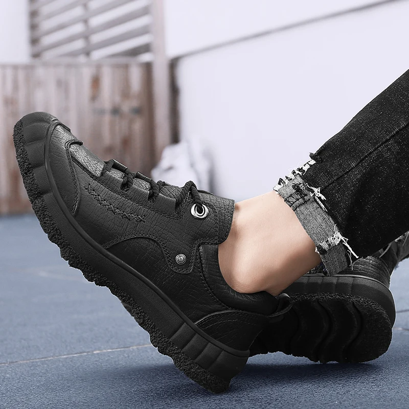 Мужские повседневные туфли на шнуровке натуральная кожа оксфорды для работы и