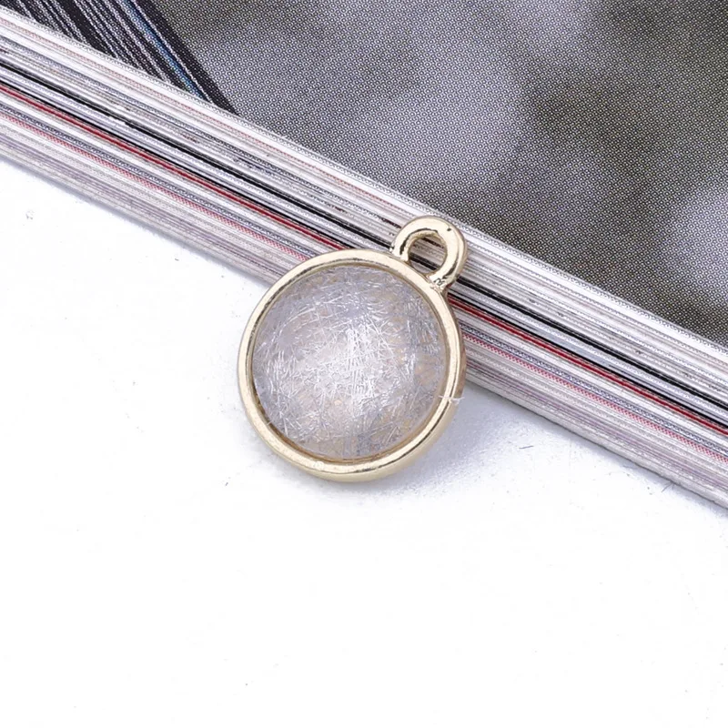 6 шт. простые круглые серьги из смолы подвески-соединители для браслета висячие