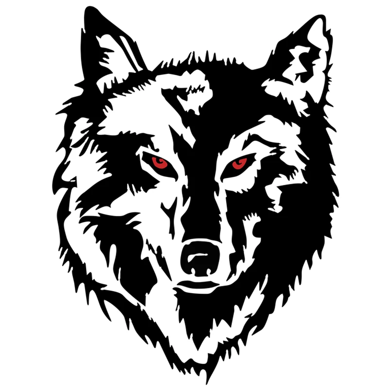 

car stickers RuleMylife Wolf. Fiery gaze decal anime cute car accessories decoration 18CM