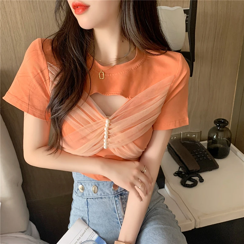 Женская футболка с коротким рукавом круглым вырезом и принтом | одежда