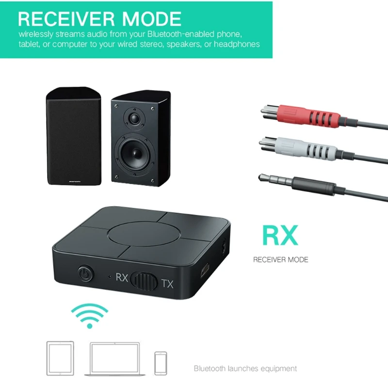 

New Bluetooth 5.0 Receiver Transmitter 3.5mm AUX Jack RCA USB Dongle Stereo Wireless