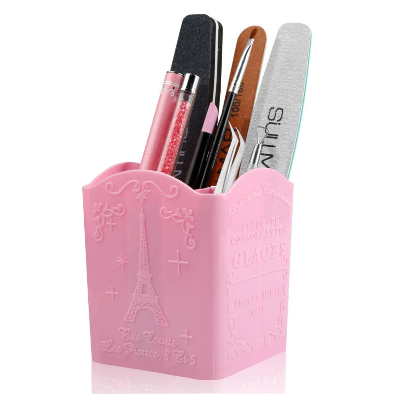 Пустая пластиковая коробка для хранения кистей макияжа с 4 Сетками органайзер