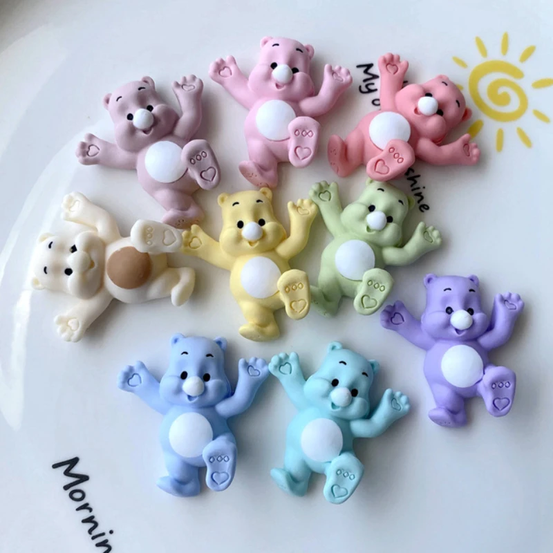 Смешанный мультяшный медведь из смолы плоская спина кабошон для украшения