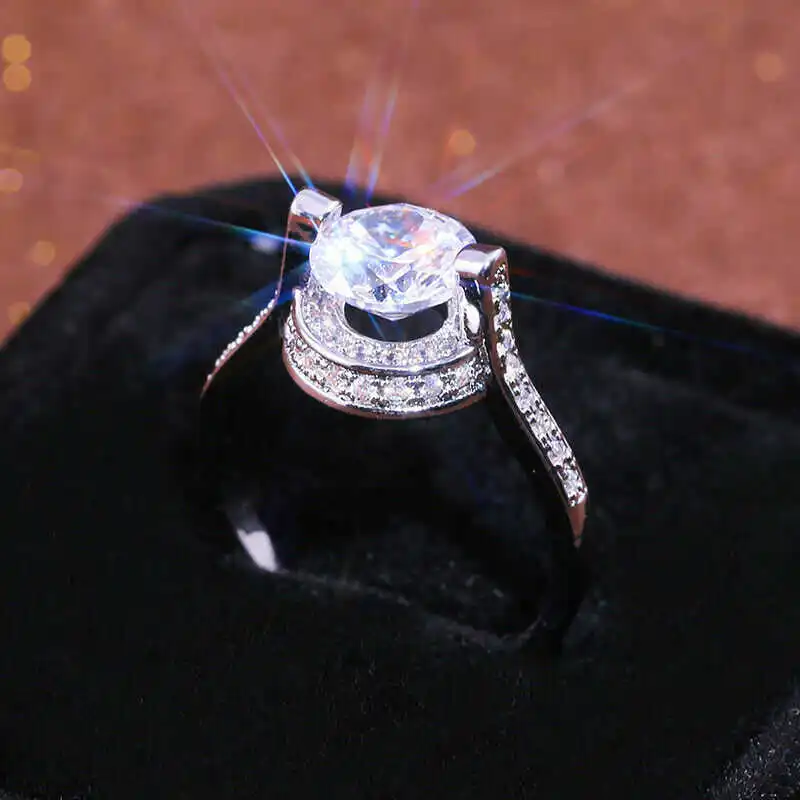 

Женские обручальные белые кольца, свадебное кольцо, великолепный серебристый цвет, размер 6-10