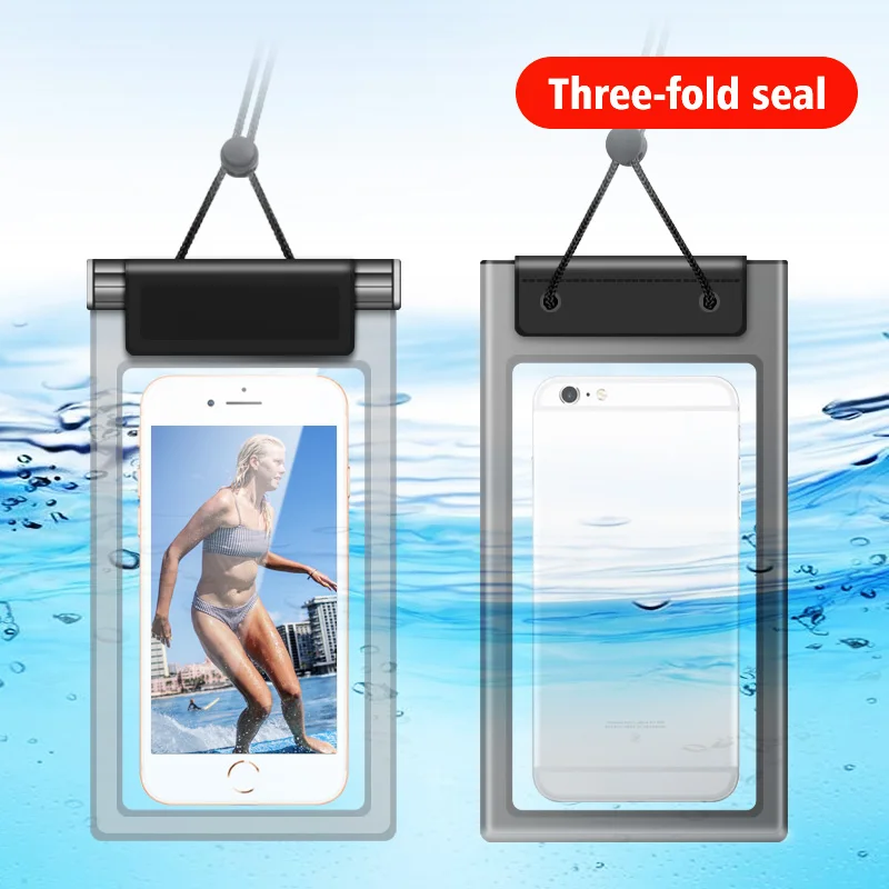 

3-Fold Seal Underwater Waterproof Cases Swim Bag For Samsung S10 xiaomi Smartphone Cover Pouch Coque Water Proof Floating Airbag